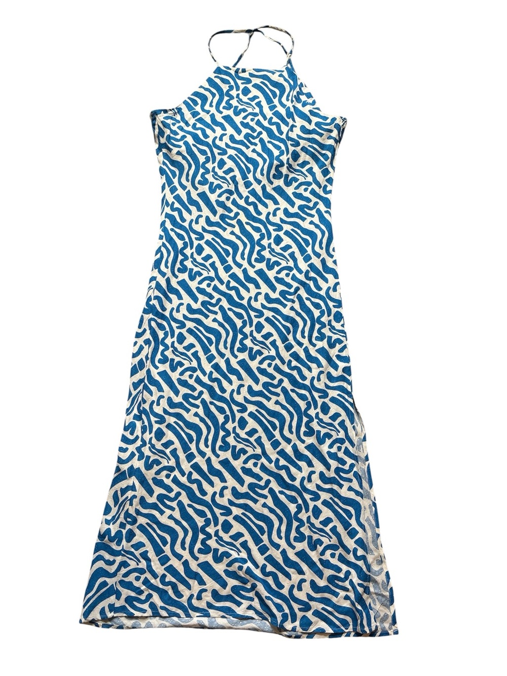 NWT Band of the free Blue & White Halter Maxi Dress - Stylish Summer Slip Size M